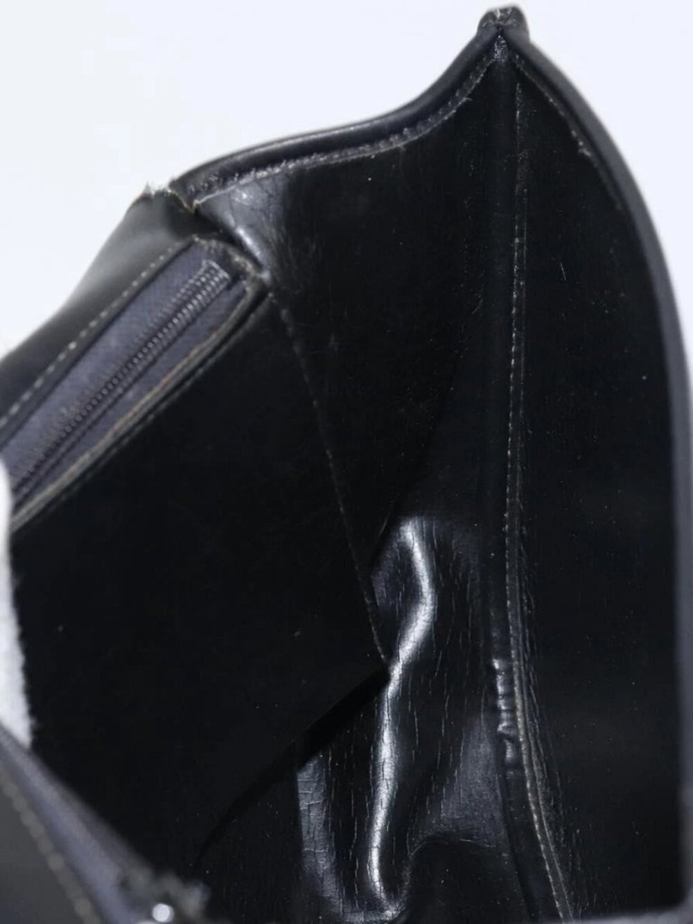 Christian Dior Shoulder Bag Leather Black Gold Auth 156492 - Picture 13 of 16